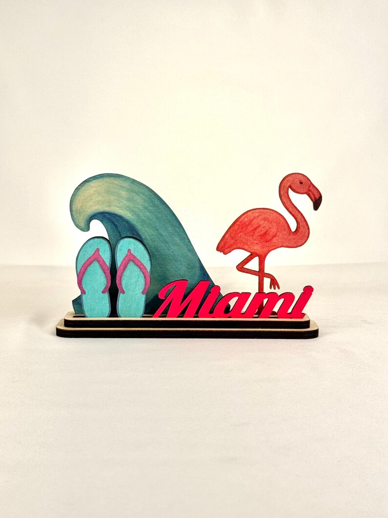 Handmade Miami Beach Wood Decor, Coastal Souvenir image 19