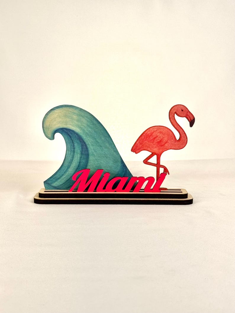Handmade Miami Beach Wood Decor, Coastal Souvenir image 20