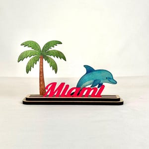 Handmade Miami Beach Wood Decor, Coastal Souvenir image 14