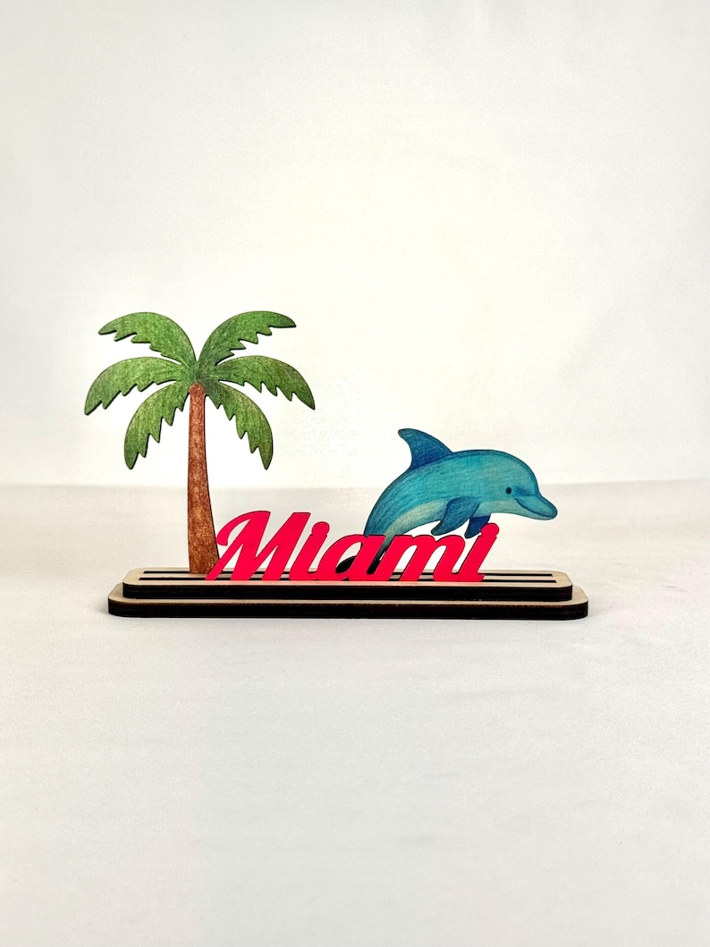 Handmade Miami Beach Wood Decor, Coastal Souvenir image 14