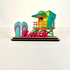 Handmade Miami Beach Wood Decor, Coastal Souvenir image 6