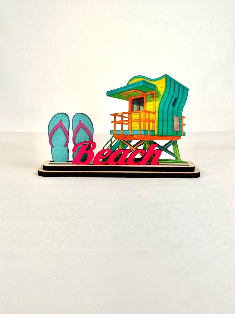 Handmade Miami Beach Wood Decor, Coastal Souvenir image 6