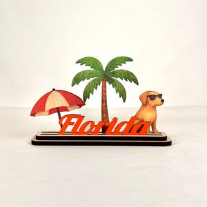 Handmade Miami Beach Wood Decor, Coastal Souvenir image 17
