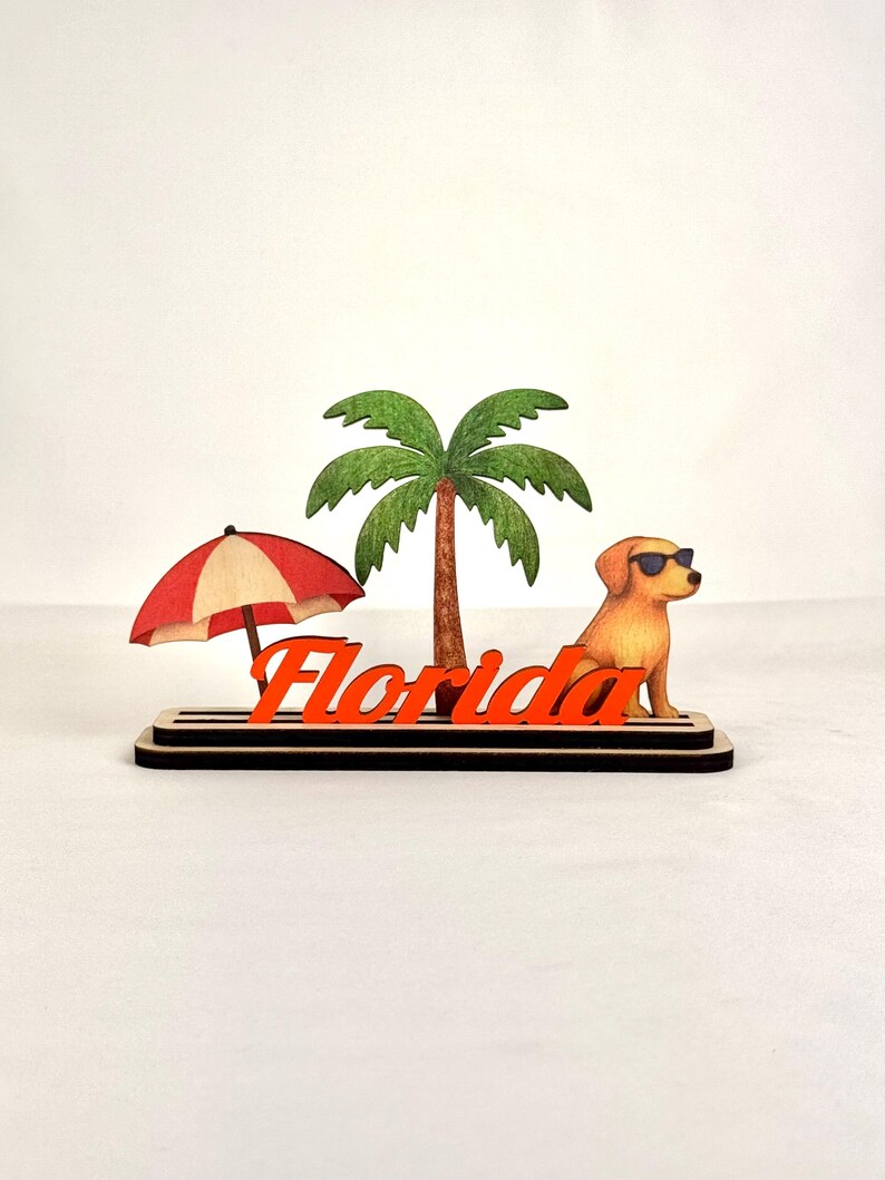 Handmade Miami Beach Wood Decor, Coastal Souvenir image 17
