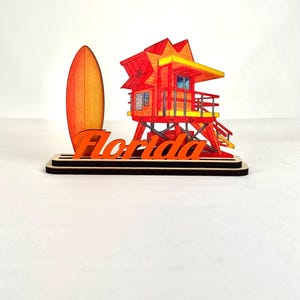 Handmade Miami Beach Wood Decor, Coastal Souvenir image 9