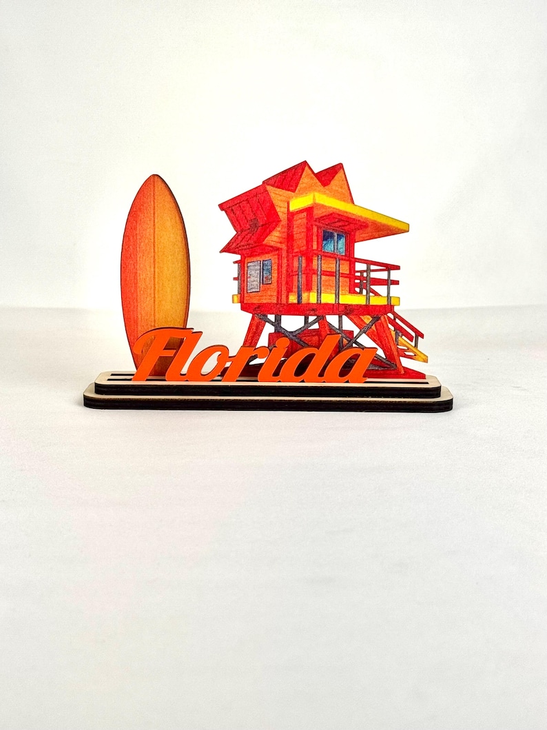 Handmade Miami Beach Wood Decor, Coastal Souvenir image 9