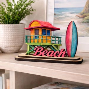 Handmade Miami Beach Wood Decor, Coastal Souvenir image 1