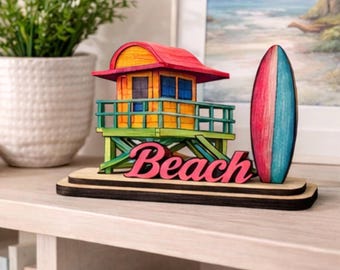 Handmade Miami Beach Wood Decor, Coastal Souvenir