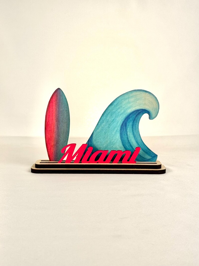 Handmade Miami Beach Wood Decor, Coastal Souvenir image 18