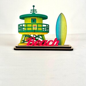 Handmade Miami Beach Wood Decor, Coastal Souvenir image 8