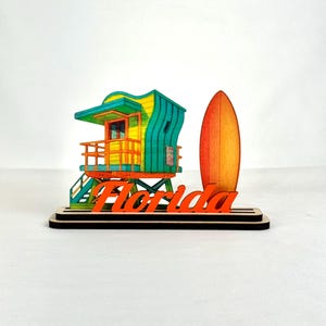 Handmade Miami Beach Wood Decor, Coastal Souvenir image 10