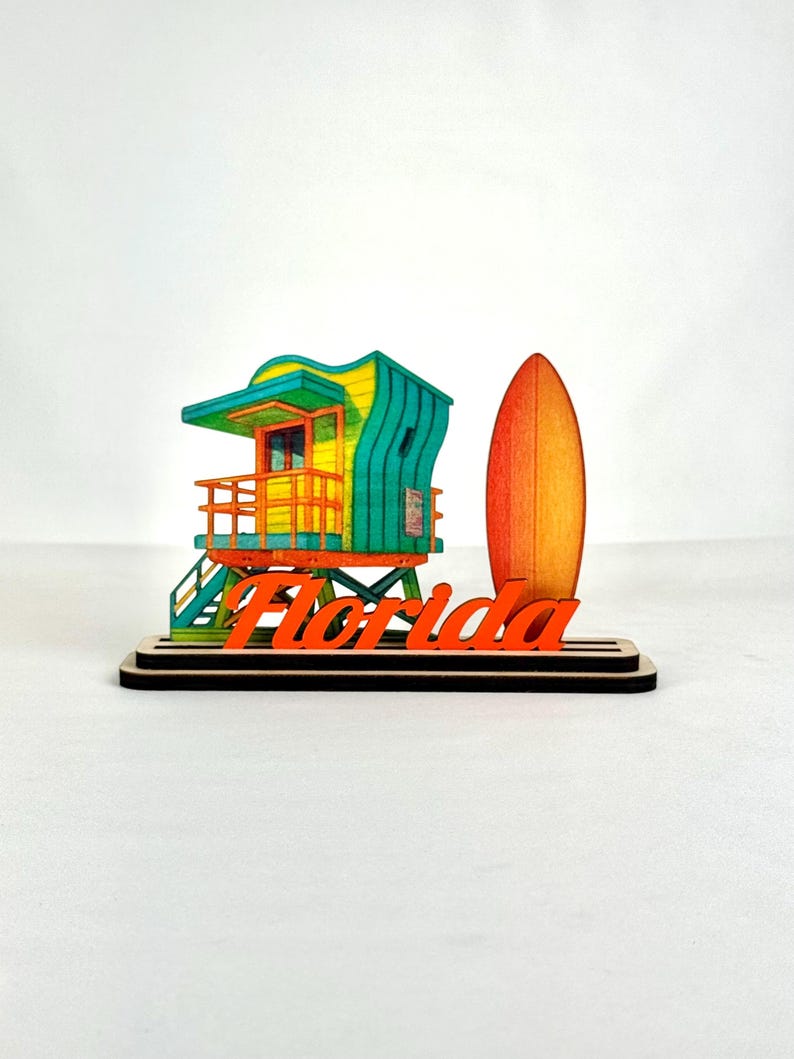 Handmade Miami Beach Wood Decor, Coastal Souvenir image 10