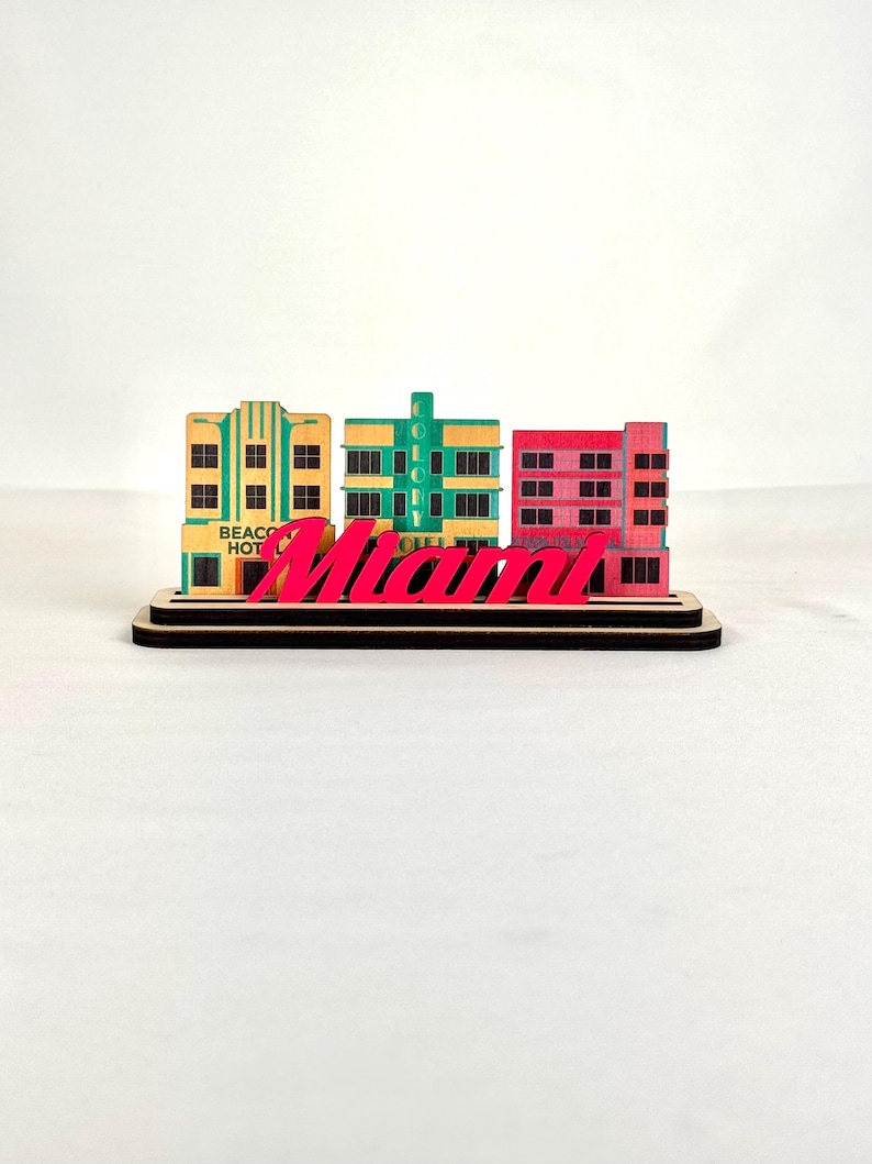Handmade Miami Beach Wood Decor, Coastal Souvenir image 5