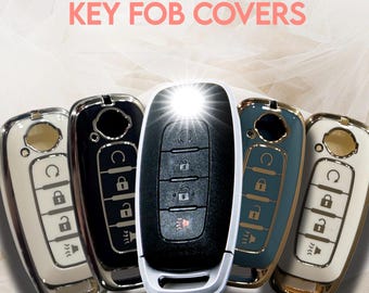 4 Button Remote Start Key Fob Cover & Keychain – Linear Button Design TPU Case
