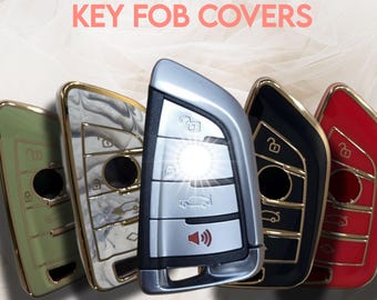 Soft TPU Car Key Fob Cover with Matching Keychain
