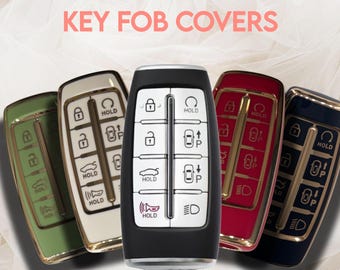8 Button Key Fob Cover & Keychain – Rectangle Shaped TPU Case (Check Fit)