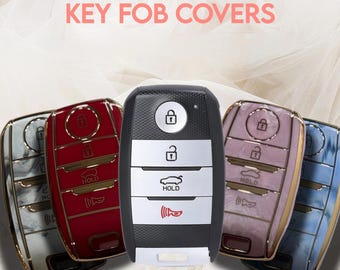 4 Button Key Fob Cover & Keychain – Round Lock Button TPU Remote Case (Check Fit)