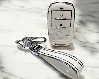 Soft TPU Key Fob Cover with Matching Keychain, Protective Car Key Case