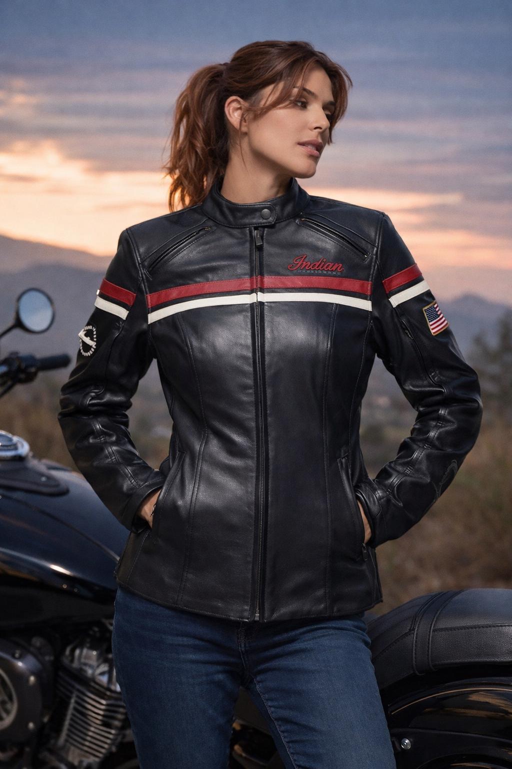 Veste de motard en cuir pour femme, manteau en peau de mouton véritable, design initié, N15  200000345