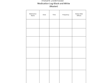 Medication Log Printable PDF