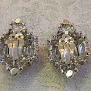 Vintage Glam Large Dome Baguette & Chaton Rhinestone Clip On Statement Earrings image 6