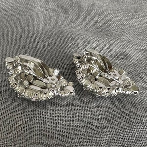 Vintage Glam Large Dome Baguette & Chaton Rhinestone Clip On Statement Earrings image 8