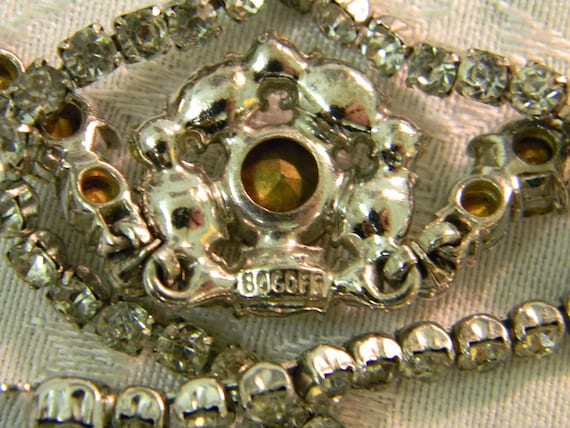 Vintage Bogoff Rhinestone Choker Pendant Necklace - image 7