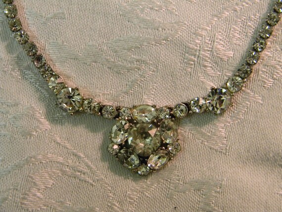 Vintage Bogoff Rhinestone Choker Pendant Necklace - image 5