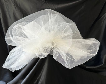 Short Poofy Bubble Bouffant Ivory Bridal Veil