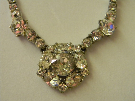 Vintage Bogoff Rhinestone Choker Pendant Necklace - image 6