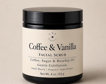 Organic Coffee Facial Scrub | Rosehip, Jojoba, Meadowfoam Oils | Exfoliating Face Polish