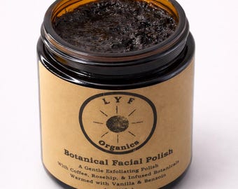 Organic Coffee Face Scrub | Rosehip, Jojoba, Meadowfoam Oils | Exfoliating Face Polish