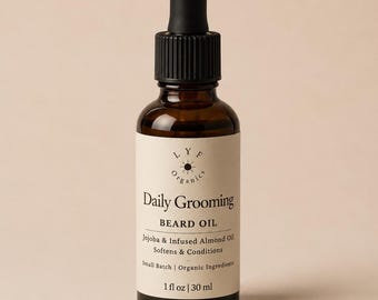 Organic Beard Oil for Men – Woodsy Resin Beard Oil – Chamomile Infused Beard Conditioner – Natural Beard Oil – 1 oz