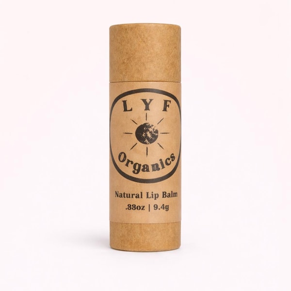 Natural Herbal Lip Balm – Organic Ingredients – Plastic-Free Push-Up Tube – Large 0.33 oz – Handmade Lip Balm for Dry Lips