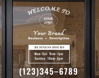 Custom Storefront Business Hours Decal | Glass Door & Window Vinyl Lettering