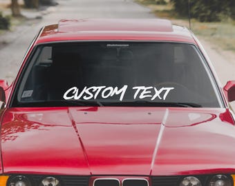 Anpassad text vindrutebanner, bil lastbil dekal klistermärke, utomhus vinylgrafik