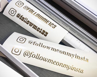 Set med 2 – Anpassat Instagram-klistermärke. Bilrutedekal. Klistermärke för sociala medier.
