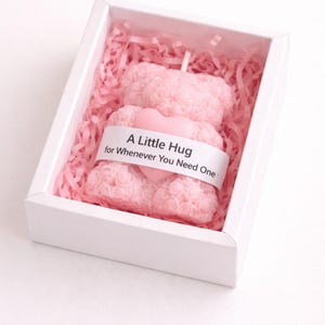 Cute Heart Token Teddy Bear Candle, Friendship token gift, Candle Keepsake Gift, Tiny Heart Token Gift
