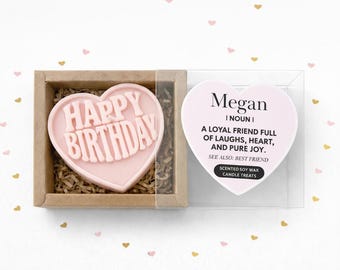 Happy Birthday Personalized Name Dictionary Scented Candle, Custom Best Friend Gift, Birthday Gift for her,  Friendship gift, Funny Candle