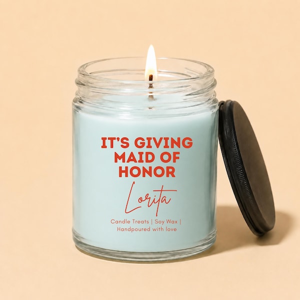 Maid of Honor candle Bridesmaid Gift It's giving Maid of Honor bridesmaid proposal Bridal Party Gifts bridesmaid Wedding planning