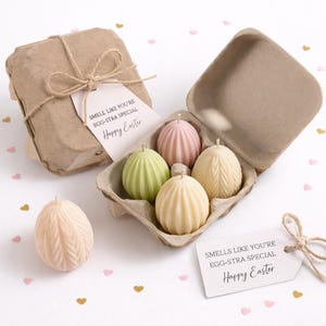 Happy Easter Egg Scented Candle in a Crate, SET OF 4, Funny Easter Gift for Someone Special, Smells like you are Egg-stra Special
