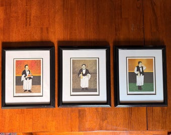 Guy Buffet Signed Numbered Lithographs | Culinary Art Triptych Set (11”x13.5”)