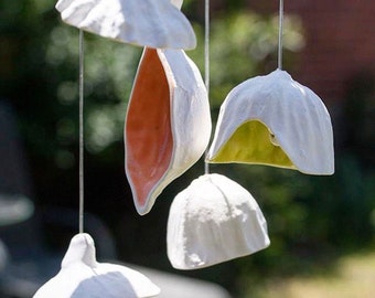 Porcelain bells, Australian bush gumnut, Handmade wind chimes, wind mobile, durable waterproof garden bell, garden decor