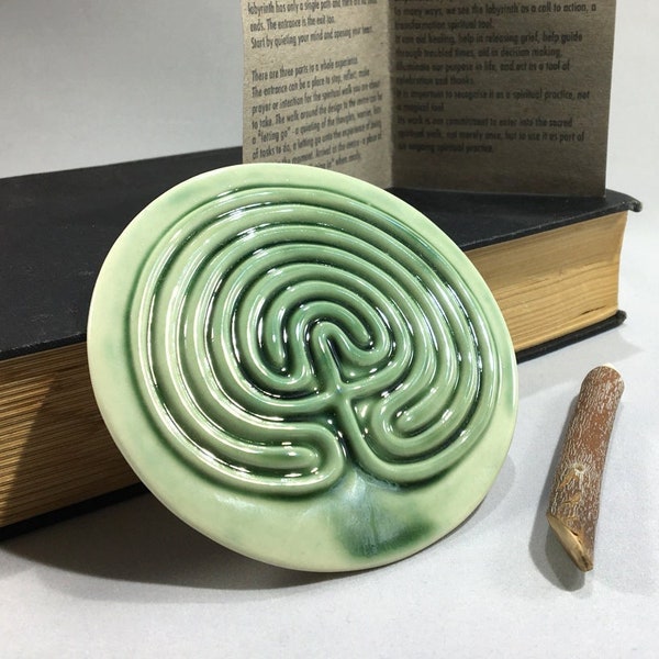 Handmade Tracing Labyrinth, calm space, Meditation, Mindfulness tool, desktop gift, spiritual gifts, make it meaningful, frienship gifts