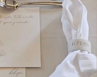Custom Personalized Serviette Rings (Set of 10 Minimum Order, price above per unit), napkin ring holder, porcelain wedding party decor