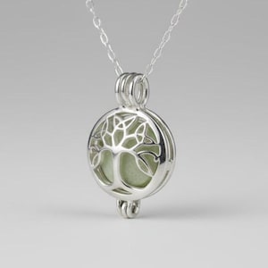 Ciondolo per aromaterapia Albero della Vita: collana diffusore di oli essenziali in argento