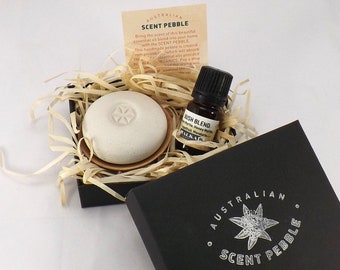 Handmade Essential Oil Diffuser Pebble: Aromatherapy Gift Set