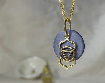 Third Eye: Ajna,Essential Oil Diffuser Necklace, Aromatherapy pendant, brass jewelry, meaningful gifts, jewelry for her