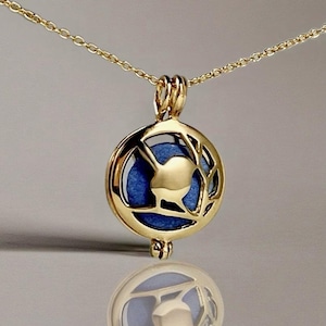 Essential Oil Diffuser Necklace, Aromatherapy pendant, bird locket, brass jewelry, Gift Her Scent