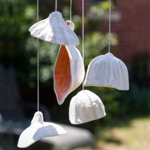 Handmade Porcelain Wind Chime: Australian Gumnut Garden Decor